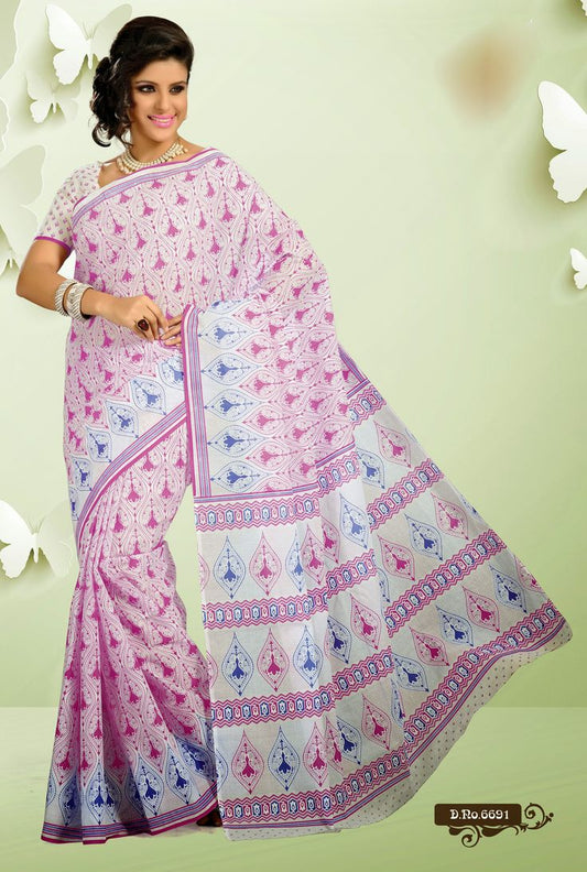 Elegant Printed Cotton Saree&nbsp;